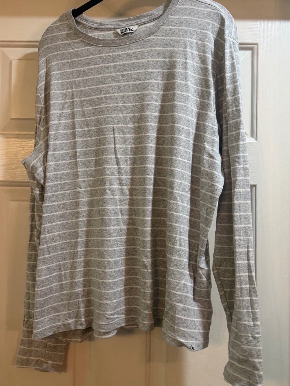 Eddie Bauer Grey Striped Long Sleeve T Size XXL P2P 23” #layers #fall